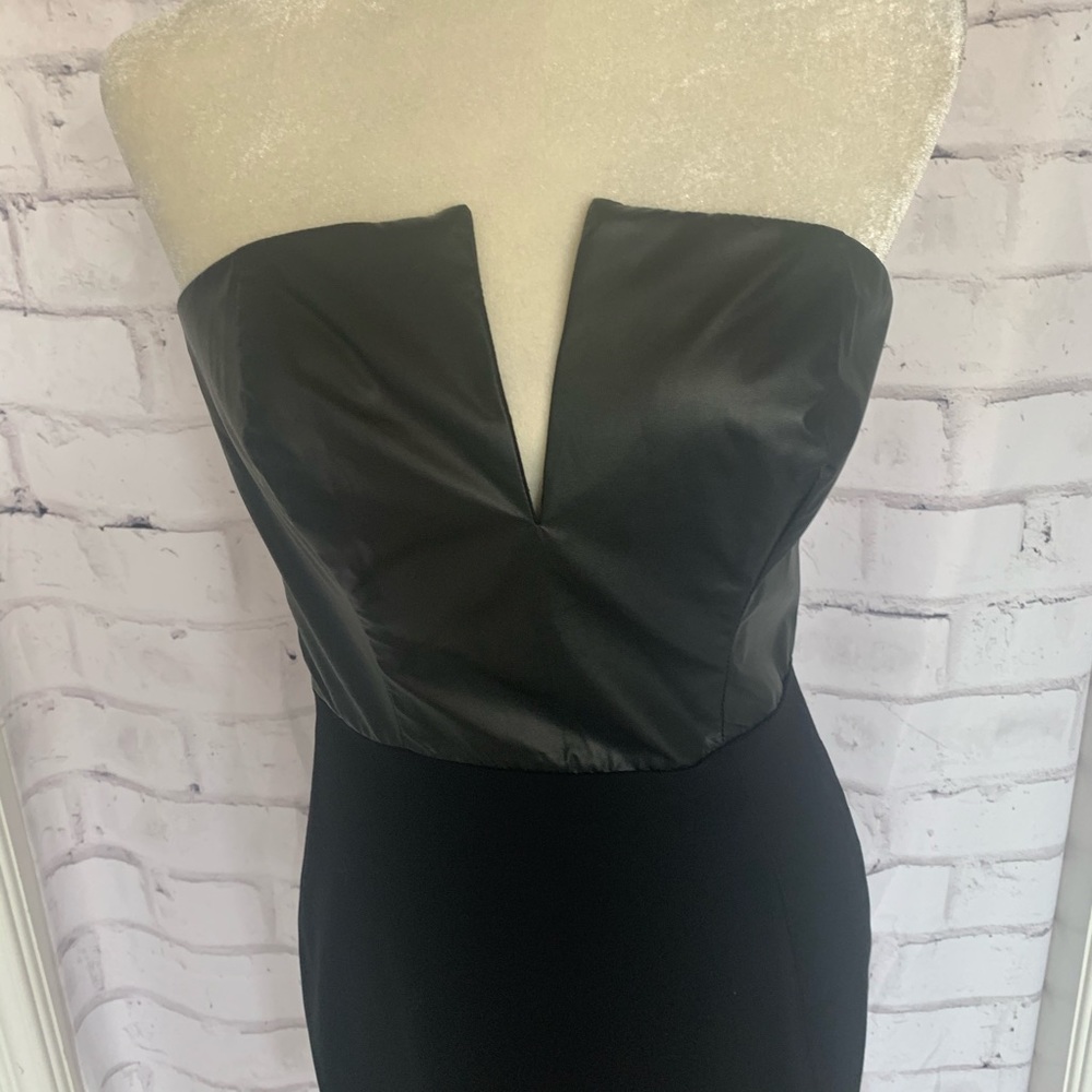 Guess Women’s Faux Leather top Strapless Dress